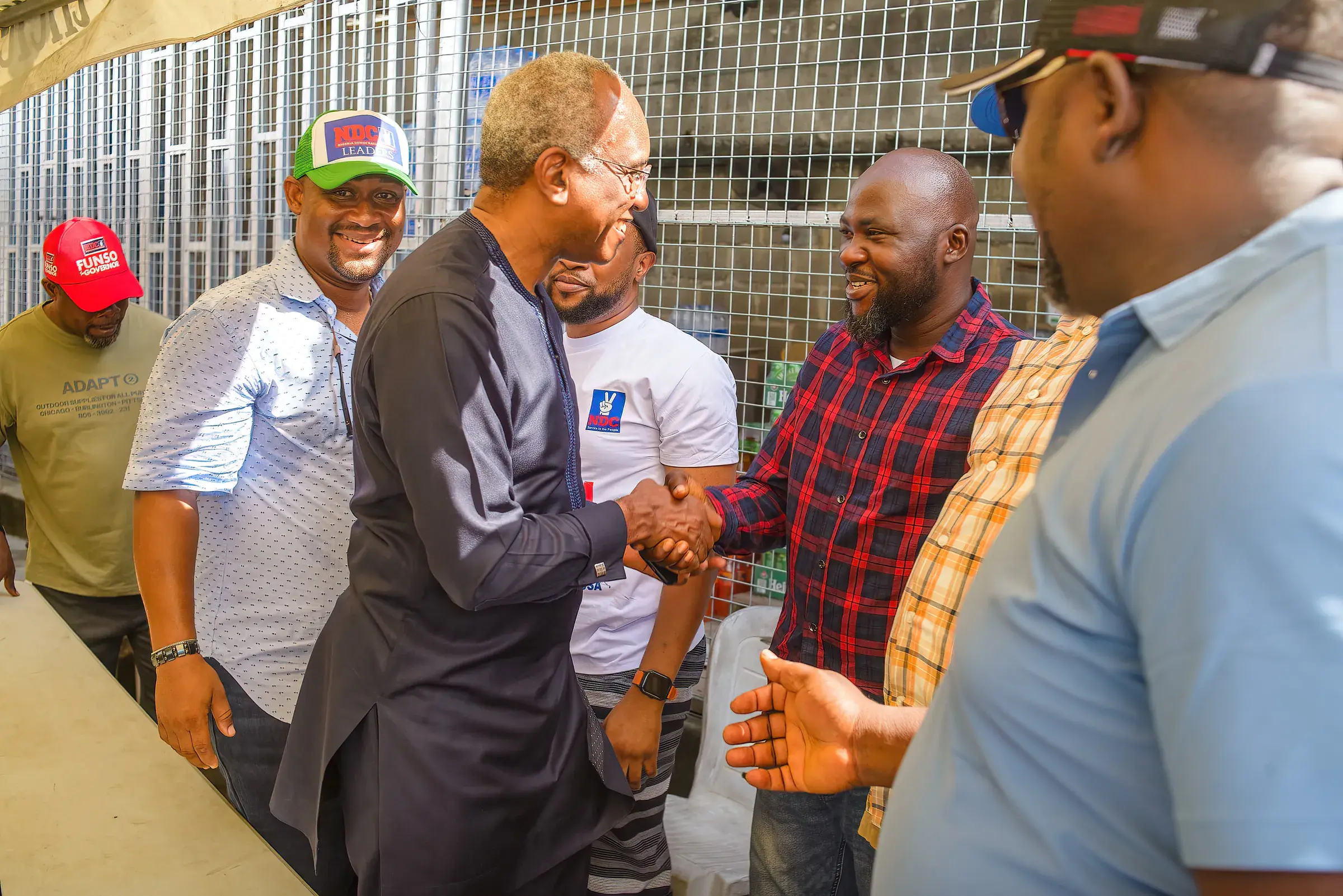Funso Doherty with people at CCI Ikeja and the Arewa community meeting.