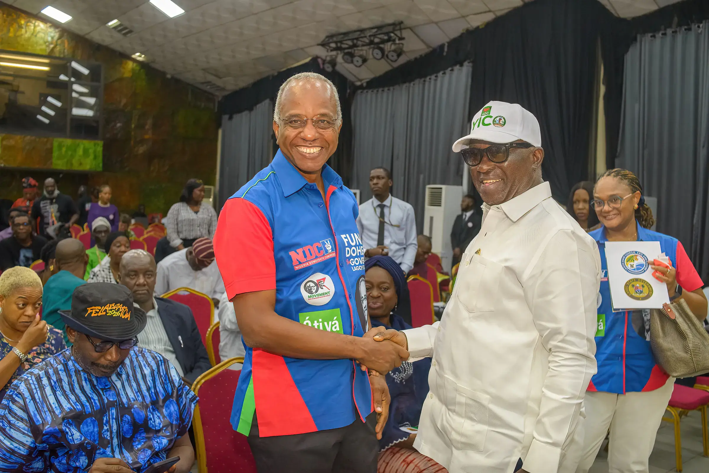 Funso Doherty with people at Felabration 2026.