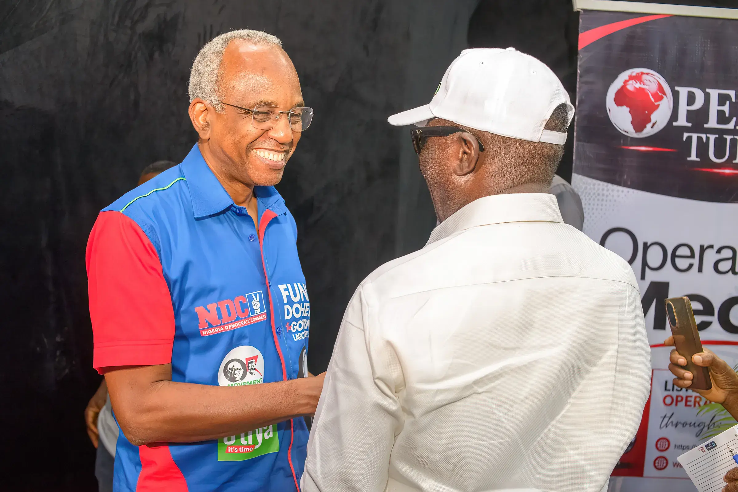 Funso Doherty with people at Felabration 2026.