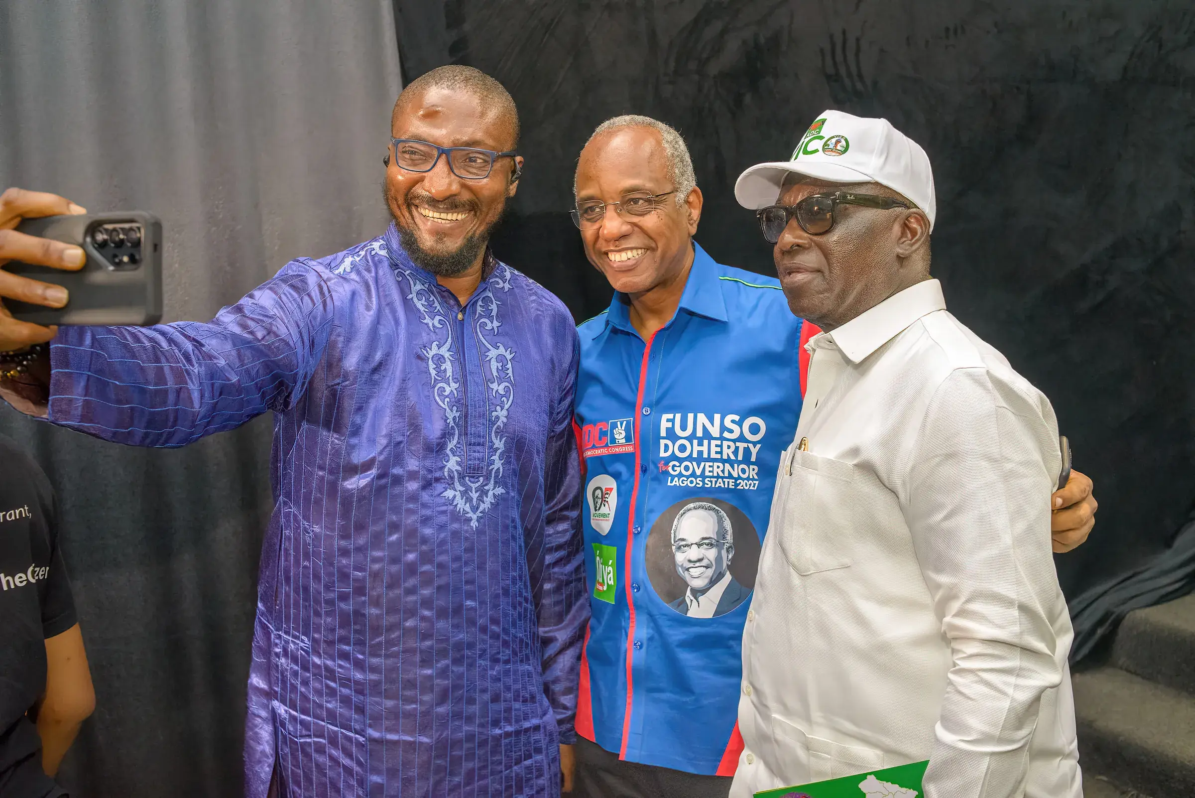 Funso Doherty with people at Felabration 2026.
